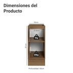 Gabinete Bajo 35 cm 1 Puerta Sin Encimera Marrón/Verde Vik Madesa