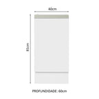 Gabinete Bajo 40 cm 1 Puerta Sin Encimera Blanco Glamy Madesa