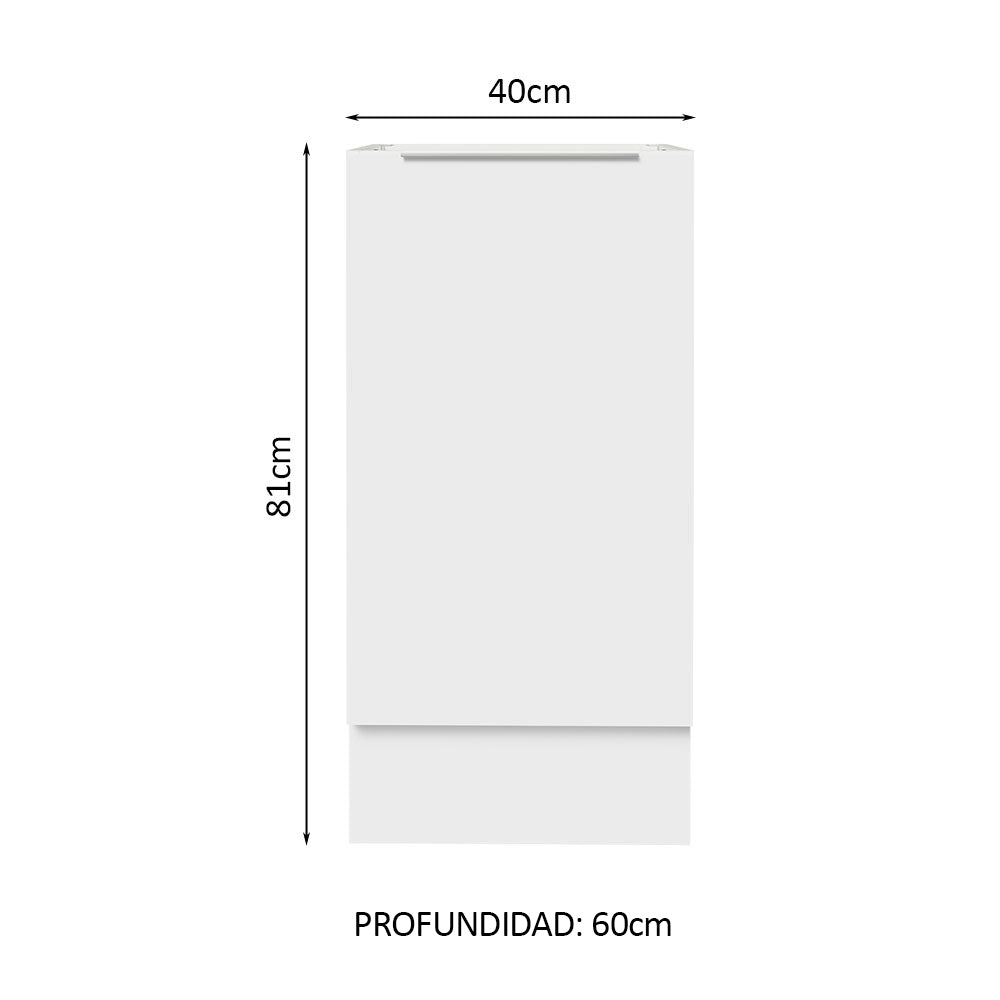 Gabinete Bajo 40 cm 1 Puerta Sin Encimera Blanco Stella Madesa