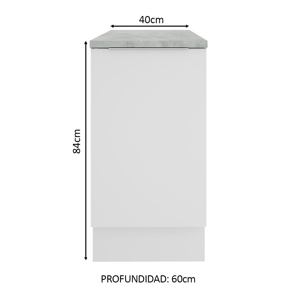 Gabinete Bajo 40 cm 1 Puerta Blanco Stella Madesa