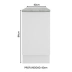 Gabinete Bajo 40 cm 1 Puerta Blanco Stella Madesa