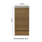 Gabinete Bajo 40 cm 1 Puerta Sin Encimera Marrón Glamy Madesa
