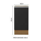 Gabinete Bajo 40 cm 1 Puerta Sin Encimera Marrón/Negro Glamy Madesa