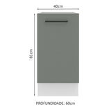 Gabinete Bajo 40 x 60 cm 1 Puerta (Sin Encimera) Agata Blanco/Gris