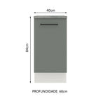 Gabinete Bajo 40 cm 1 Puerta Blanco/Gris Agata Madesa