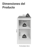 Gabinete Bajo de Cocina 40 x 60 cm 1 Puerta (Con Encimera) Blanco/Gris Vik Madesa