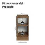 Gabinete Bajo de Cocina 40 x 60 cm 1 Puerta (Sin encimera) Marrón/Gris Vik Madesa