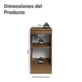 Gabinete Bajo de Cocina 40 x 60 cm 1 Puerta (Con Encimera) Marrón/Verde Vik Madesa