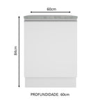 Gabinete Bajo 60 cm 1 Puerta Blanco Glamy Madesa