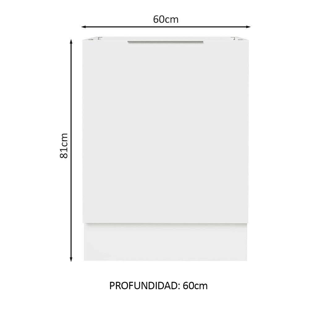 Gabinete Bajo 60 cm 1 Puerta Sin Encimera Blanco Stella Madesa