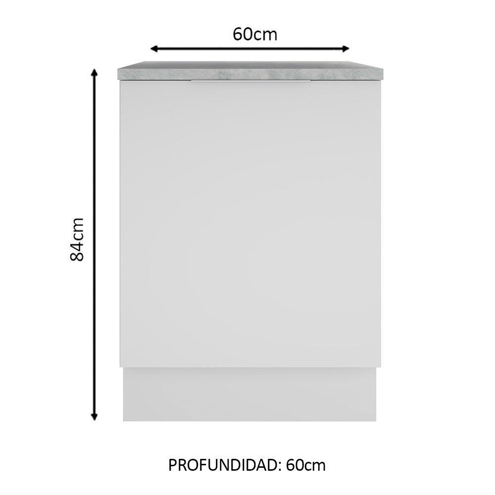 Gabinete Bajo 60 cm 1 Puerta Blanco Stella Madesa