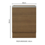 Gabinete Bajo 60 cm 1 Puerta Sin Encimera Marrón Glamy Madesa