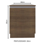 Gabinete Bajo 60 cm 1 Puerta Marrón Glamy Madesa