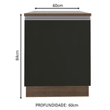 Gabinete de Cocina 60 x 60 cm 1 Puerta (Con Encimera) Marrón/Negro Glamy