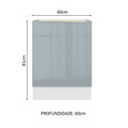 Gabinete Bajo 60 cm 1 Puerta Sin Encimera Blanco/Gris Lux Madesa