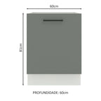 Gabinete Bajo 60 cm 1 Puerta Sin Encimera Blanco/Gris Agata Madesa