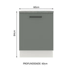 Gabinete Bajo 60 cm 1 Puerta Blanco/Gris Agata Madesa