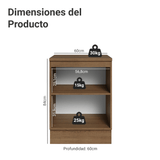 Gabinete Bajo de Cocina 60 x 60 cm 1 Puerta (Con Encimera) Marrón/Gris Vik Madesa