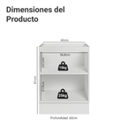 Gabinete Bajo 60 cm 1 Puerta Sin Encimera Blanco/Verde Vik Madesa