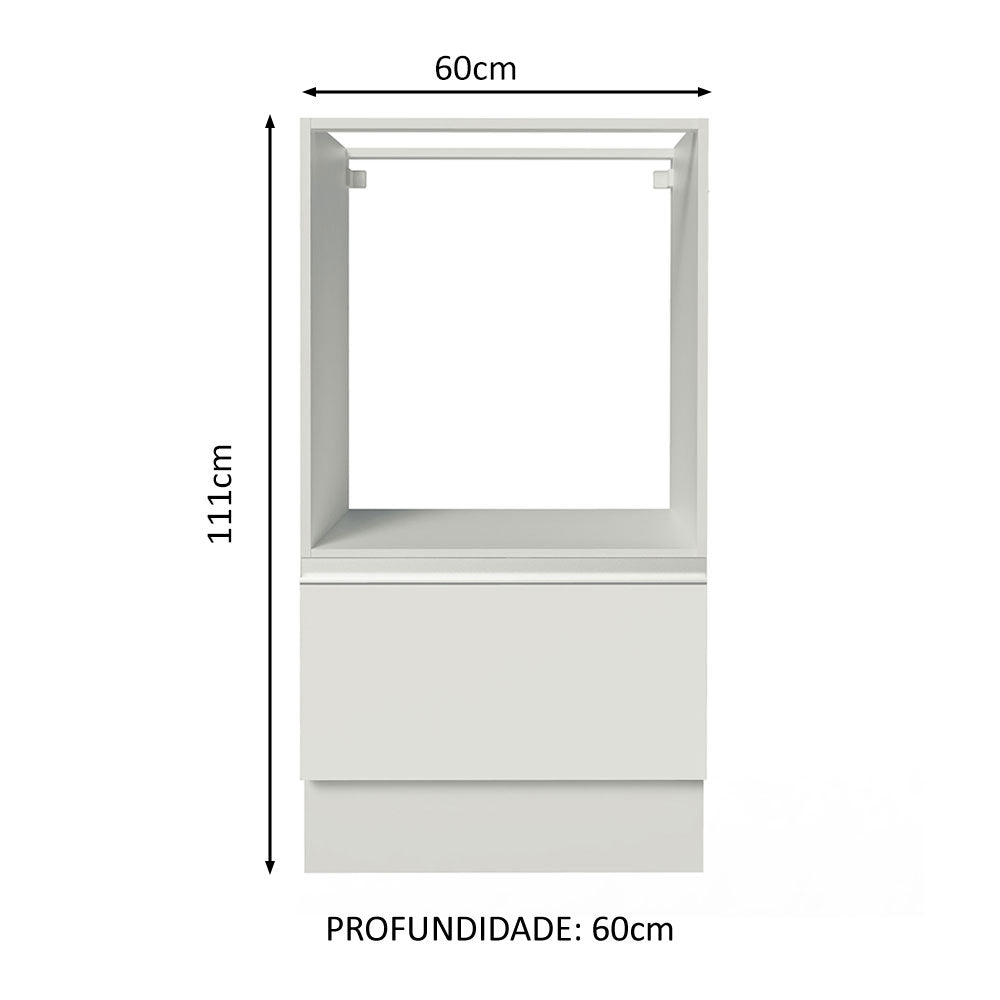 Gabinete Bajo para Horno 60 cm 1 Puerta Sin Encimera Blanco Glamy Madesa