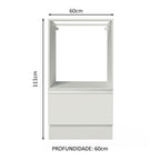 Gabinete Bajo para Horno 60 cm 1 Puerta Sin Encimera Blanco Glamy Madesa