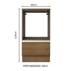 Gabinete Bajo para Horno 60 cm 1 Puerta Marrón Glamy Madesa