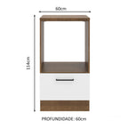 Gabinete Bajo para Horno 60 cm 1 Puerta Marrón/Blanco Agata Madesa