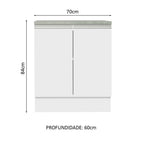 Gabinete Bajo 70 cm 2 Puertas Blanco Glamy Madesa