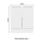 Gabinete Bajo 70 cm 2 Puertas Sin Encimera Blanco Stella Madesa