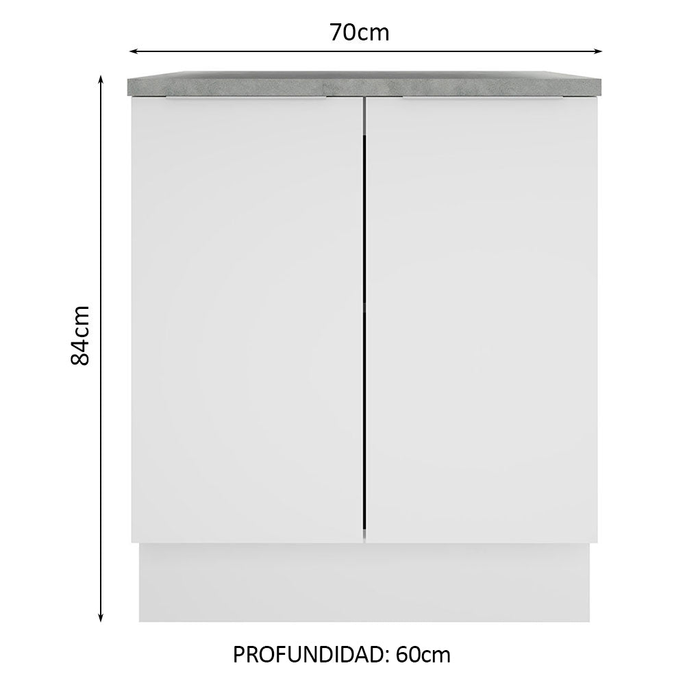 Gabinete Bajo 70 cm 2 Puertas Blanco Stella Madesa