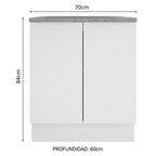 Gabinete Bajo 70 cm 2 Puertas Blanco Stella Madesa