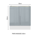 Gabinete Bajo 70 cm 2 Puertas Lux Blanco/Gris