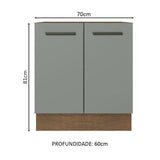 Gabinete Bajo 70 x 60 cm 2 Puertas (Sin Encimera) Marrón/Gris Agata
