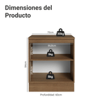 Gabinete Bajo 70 cm 2 Puertas Marrón/Gris Vik Madesa