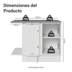 Gabinete Bajo Esquinero 102 cm 1 Puerta Blanco Stella Madesa
