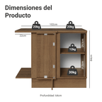 Gabinete Bajo Esquinero 102 cm 1 Puerta Marrón/Blanco Stella Madesa