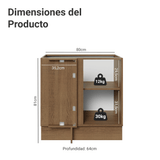 Gabinete Bajo Esquinero para Línea de 60 cm Profundidad (Sin encimera) Marrón/Gris Vik Madesa