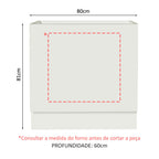 Gabinete Bajo para Horno de Empotrar 80 cm Sin Encimera Blanco Agata, Glamy y Lux Madesa