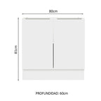Gabinete Bajo 80 cm 2 Puertas Sin Encimera Blanco Stella Madesa