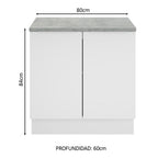 Gabinete Bajo 80 cm 2 Puertas Blanco Stella Madesa