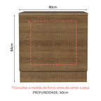 Gabinete Bajo para Horno de Empotrar 80 cm Marrón Agata, Glamy y Lux Madesa