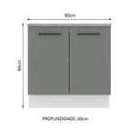 Gabinete Bajo 80 cm 2 Puertas Blanco/Gris Agata Madesa