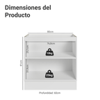 Gabinete Bajo 80 cm 2 Puertas Sin Encimera Blanco/Gris Vik Madesa