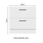 Gabinete Bajo 80 cm 2 Cajones Sin Encimera Blanco Agata Madesa