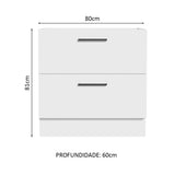 Gabinete Bajo 80 x 60cm 2 Cajones (Sin Encimera) Blanco Agata