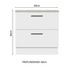 Gabinete Bajo 80 cm 2 Cajones Blanco Agata Madesa