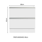 Gabinete Bajo 80 cm 2 Cajones Sin Encimera Blanco Glamy Madesa