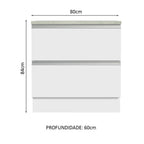 Gabinete Bajo 80 cm 2 Cajones Blanco Glamy Madesa