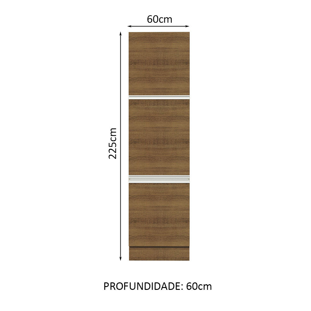 Mueble Despensa 60 x 60 cm 3 Puertas Glamy Marrón