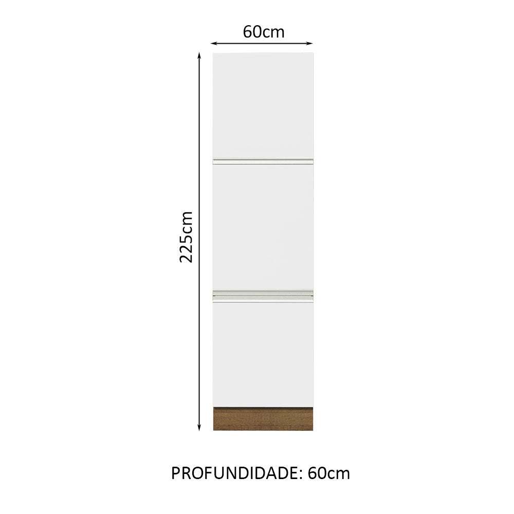 Mueble Despensa 60 x 60 cm 3 Puertas Glamy Marrón/Blanco